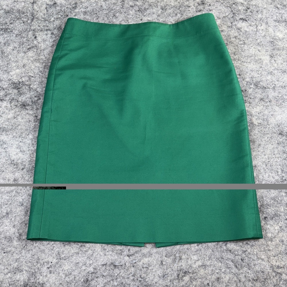 J Crew No 2 Pencil Skirt Womens 8 Green Cotton Spandex Career Work Office Zipper